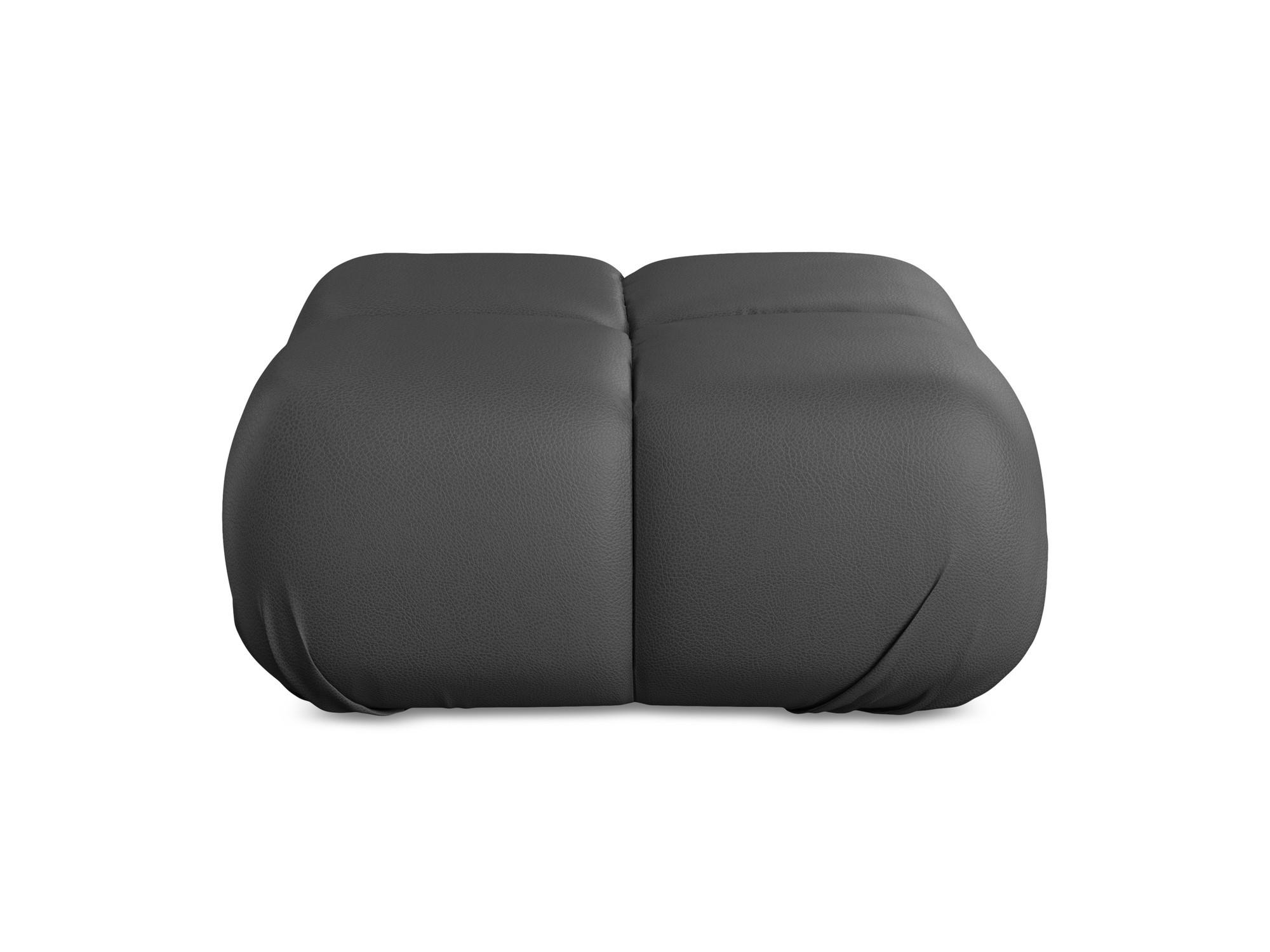POUF Kunstleder Grau - Beige/Schwarz, Leder/Kunststoff (95/41/95cm) - Makamii