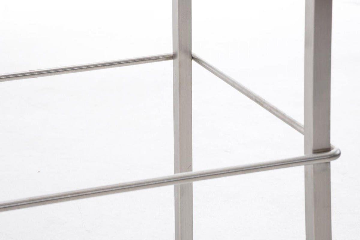 BARHOCKER Lederlook schwarz - Edelstahlfarben/Schwarz, Textil/Metall (43/103/51cm) - CLP