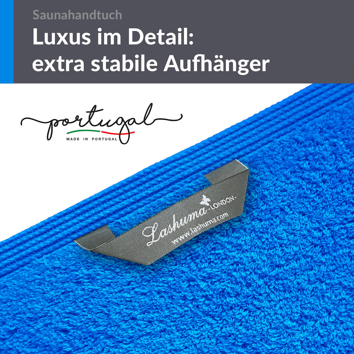 BADETUCH London Karibik Blau 100x200 cm - Hellblau, Textil (100/200cm) - Lashuma