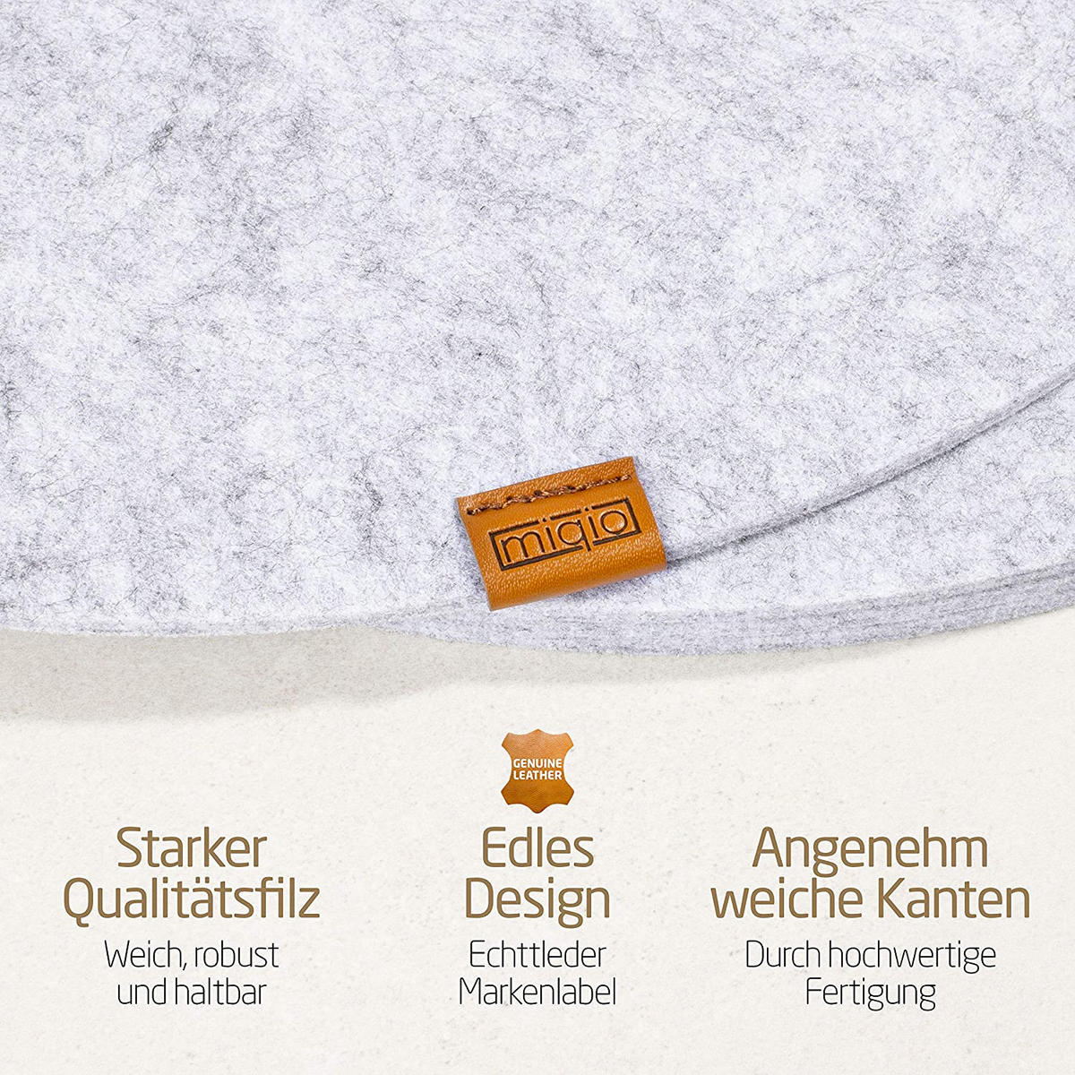 TISCHSETS Glasuntersetzer 12er-Set - Hellgrau, Textil (40/32/3cm) - Miqio Design