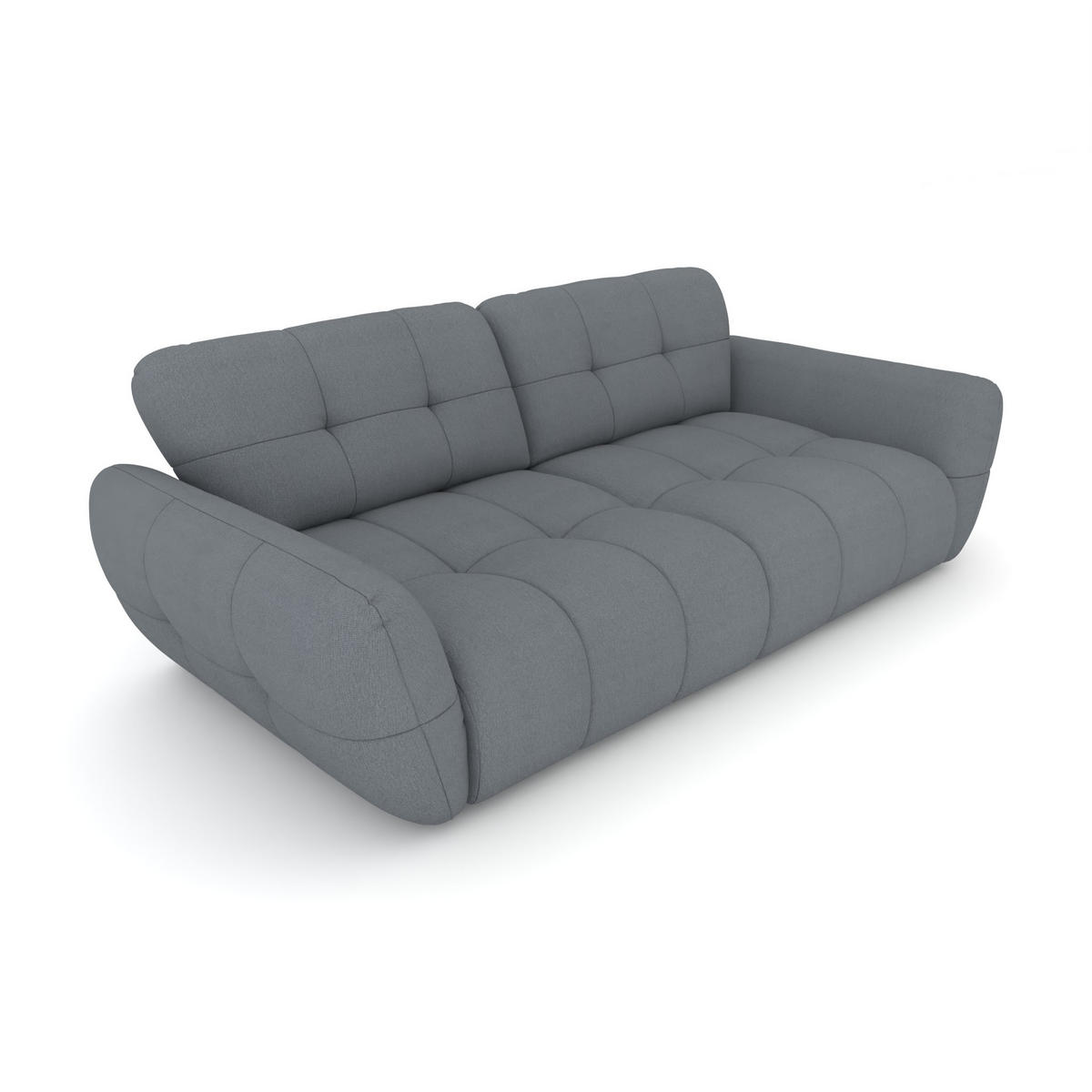 BIGSOFA Vannes Chenille Grau 272/134/68 cm - Blaugrau, Kunststoff/Textil (272/68/134cm) - foamnova