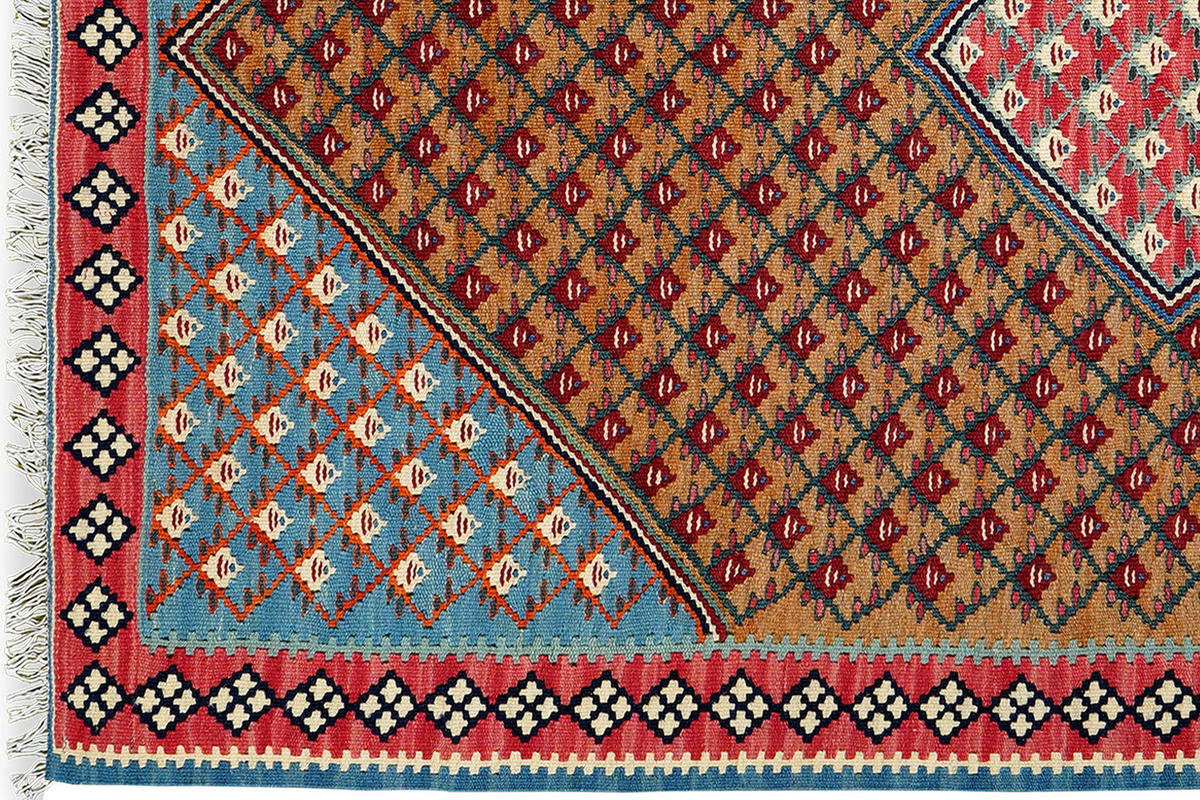 HANDWEBTEPPICH Kelim Senneh Braun 157/100 cm Schurwolle - Braun, Textil (100/157cm) - Looma