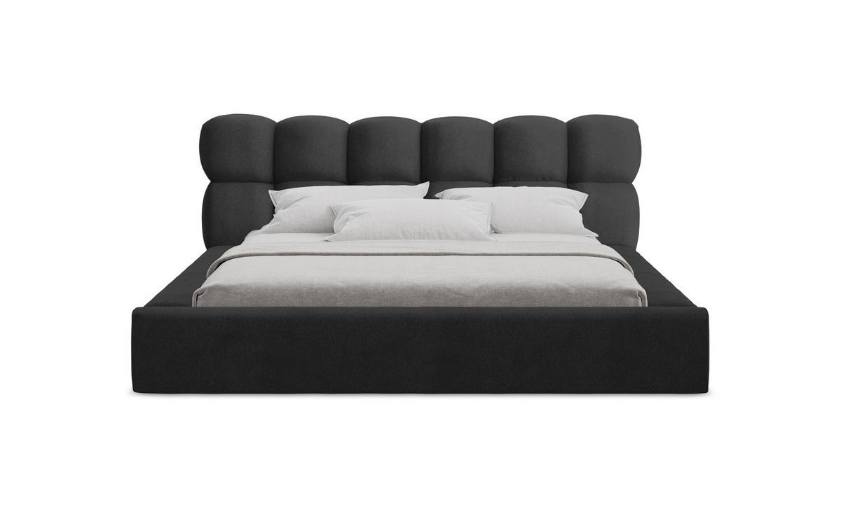 POLSTERBETT mit Bettkasten und Lattenrost 220x240 Schwarz - Schwarz, Kunststoff/Textil (180/200cm) - Makamii