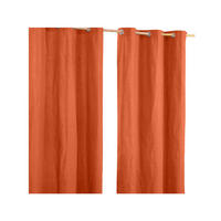 ÖSENVORHANG blickdicht 2er-Set, 117/137 cm - Terracotta, Textil (117/137cm) - Homescapes