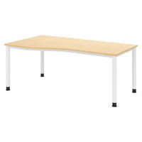 SCHREIBTISCH Serie-H 100/180/74 cm in Ahornfarben/Weiß - Ahornfarben/Weiß, Holzwerkstoff (100/180/74cm) - bümö