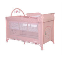 REISEBETT Noemi 2 Ebenen pink Wickelauflage, Spielbogen, Tragetasche, Räder - Pink, Kunststoff (69/127cm) - Lorelli