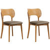 ESSZIMMERSTÜHLE LYCO (2er-Set), beige / Eiche hell - Eichefarben/Beige, Holz/Buchenholz (47/81/45cm) - KONSIMO®