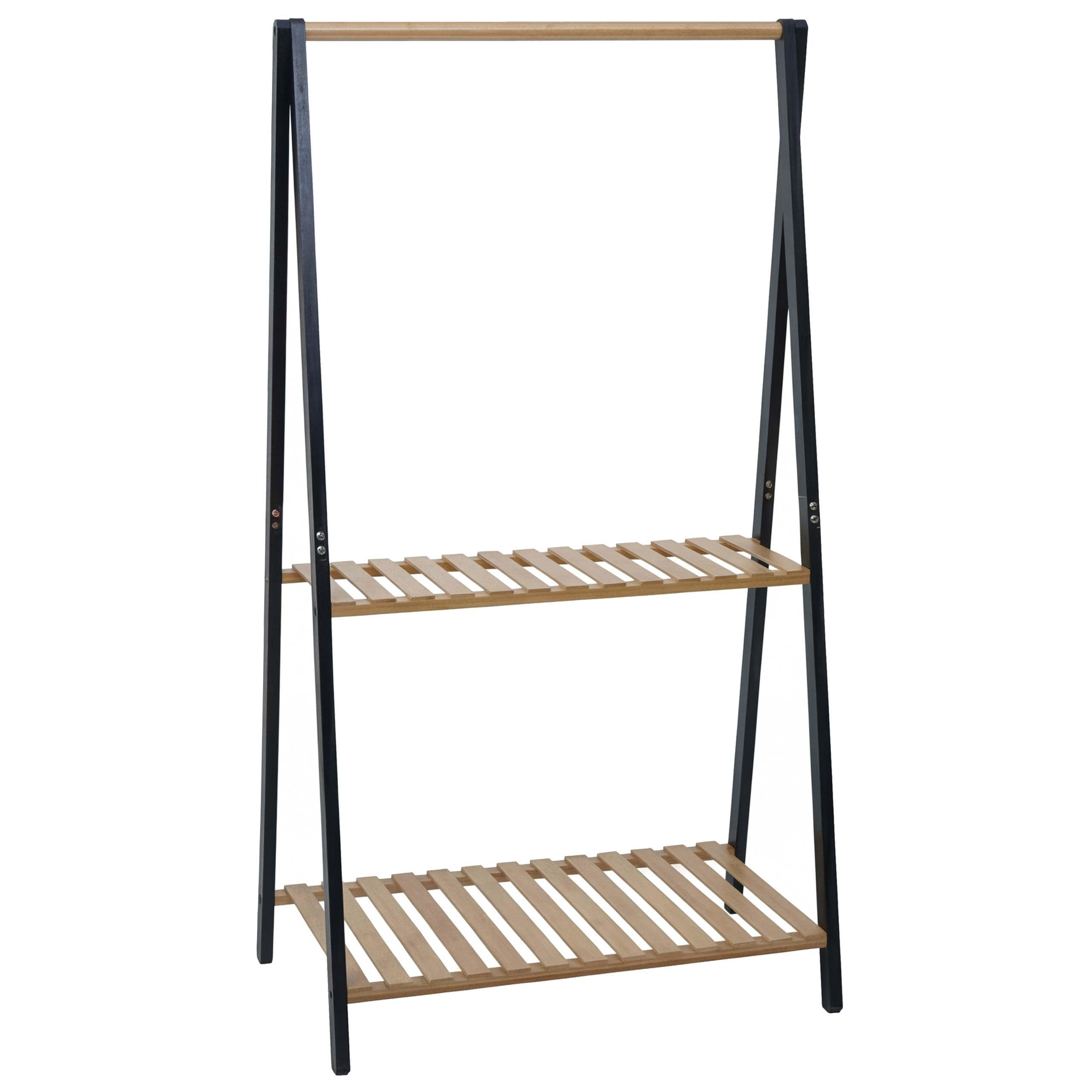 STANDGARDEROBE Schwarz - Schwarz, Holz (70/130/44cm) - MCW