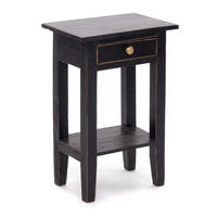 TELEFONTISCH PLANTA Mahagoni Massivholz, mit Schublade 09 voodoo - schwarz - Schwarz, Holz (24/34/52cm) - DESIGN DELIGHTS
