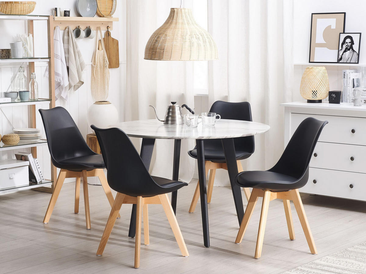 STUHL 2er-Set Kunststoff Schwarz Dakota II - Schwarz, Holz/Kunststoff (47/84/43cm) - Beliani