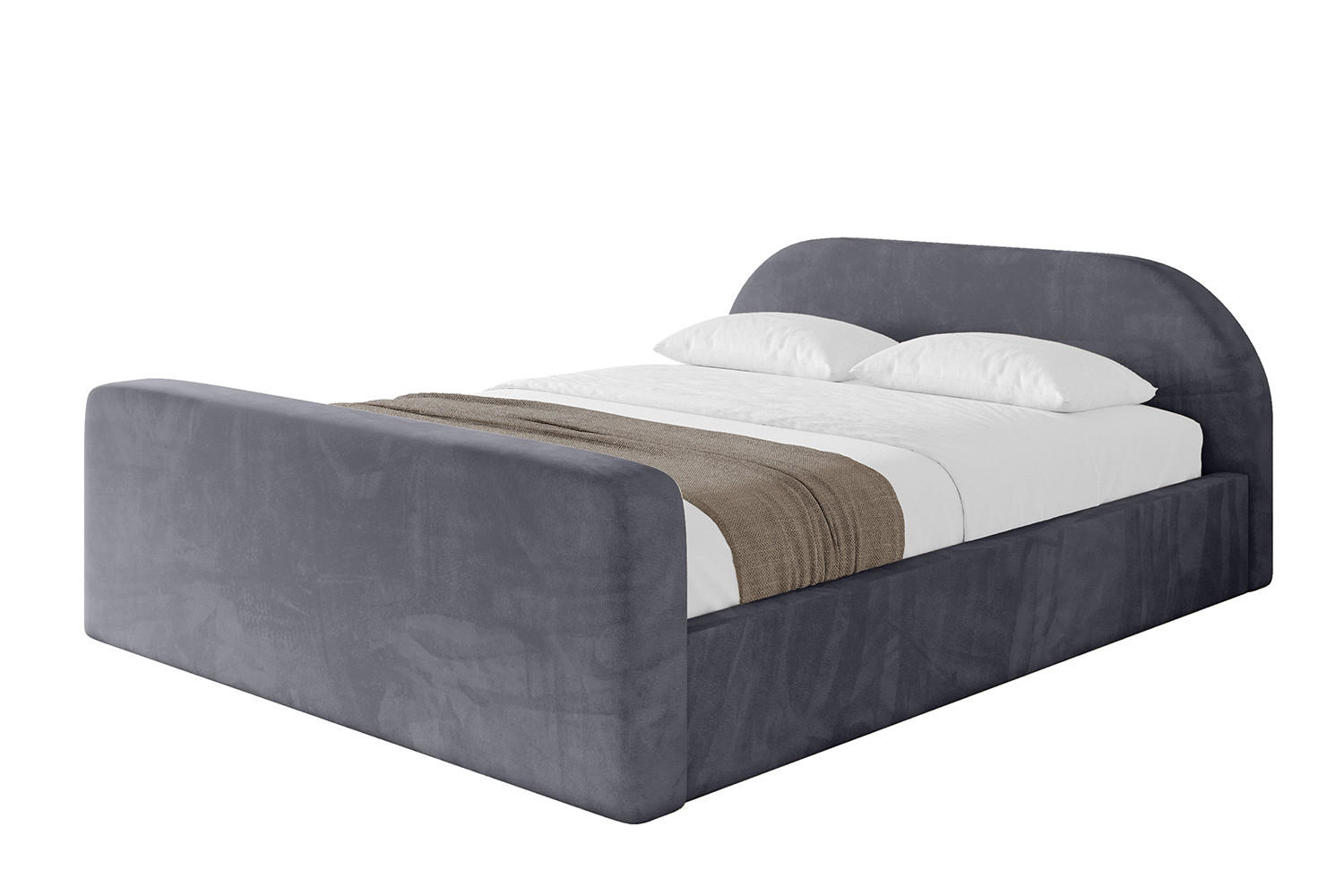 POLSTERBETT mit Bettkasten, Fußteil und Lattenrost, Boxbett ohne Matratze - TIVON-Z-V1 120x200 Dunkelgrau - Dunkelgrau, Holzwerkstoff/Textil (120/200cm) - ALTDECOR