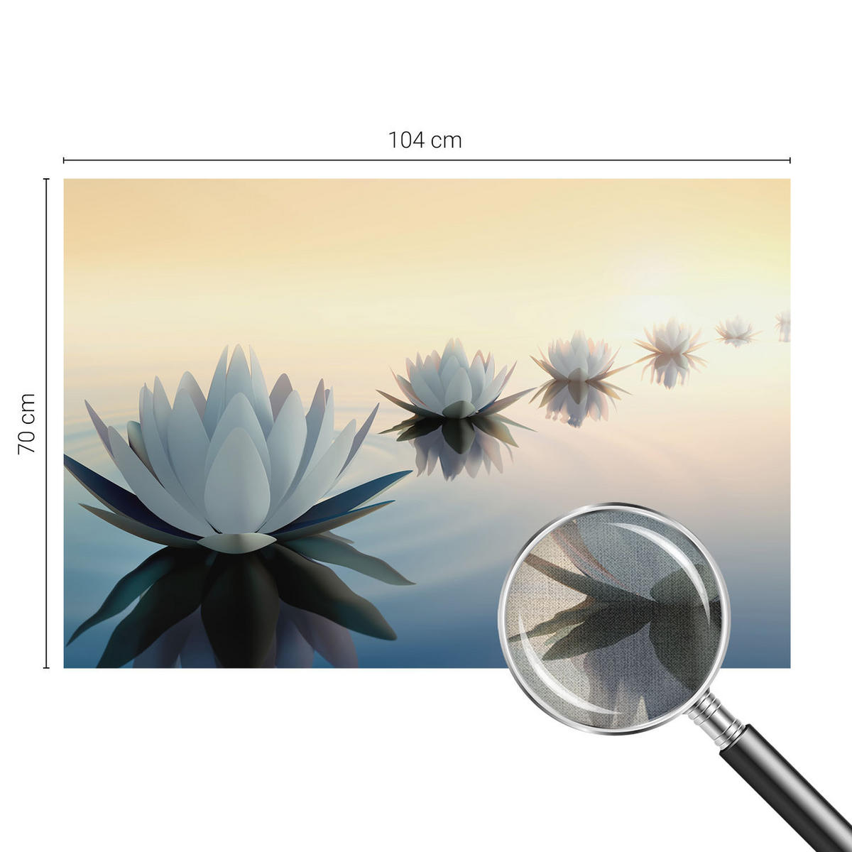 FOTOTAPETE 104x70 cm - Friedliche Aussicht - Weiß, Textil (104/70cm) - Wallfluent