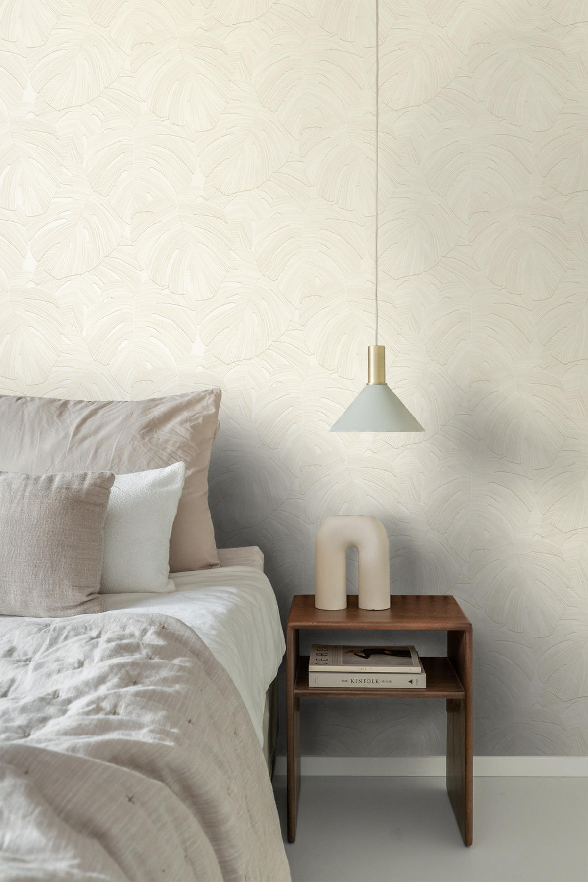 TAPETE tropische Blätter 53 cm x 10.05 m - Weiß, Papier (53/1000cm) - Origin Wallcoverings