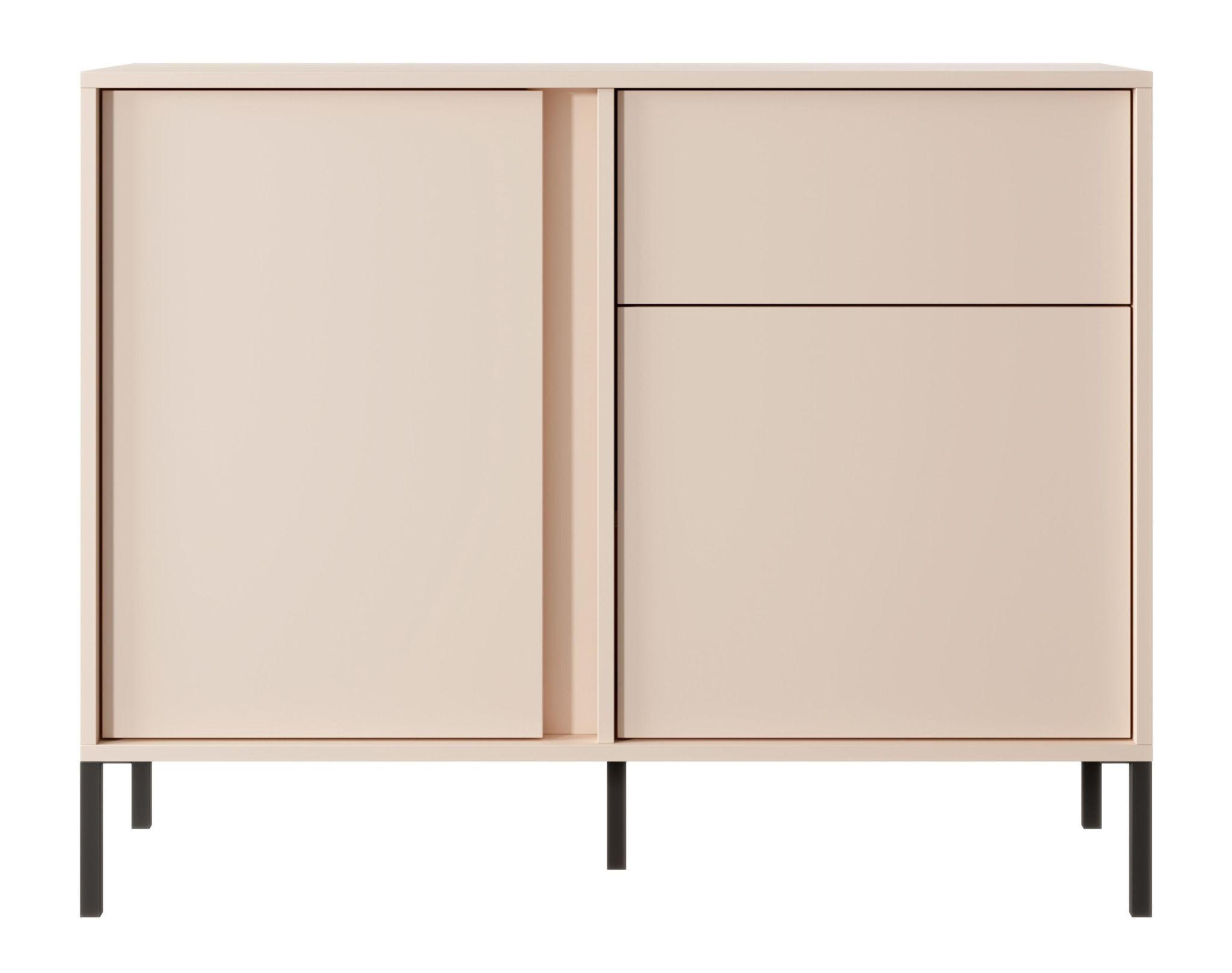 SIDEBOARD Piemontesia 2T 1S Beige 103,3/81,4/39,5 cm – mit Push-to-Open-Funktion - Beige/Schwarz, Holzwerkstoff/Metall (103.3/81.4/39.5cm) - AX Living
