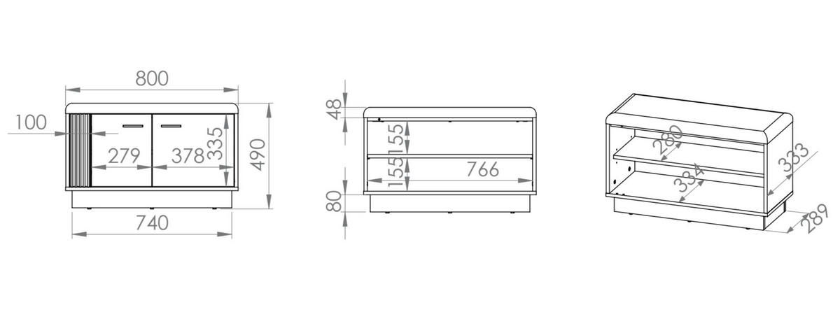 SCHUHSCHRANK VASCO Beige 80x34x49 cm - Beige, Holzwerkstoff (80/49/34cm) - FURNLUX