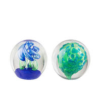 BRIEFBESCHWERER BALL (2ER SET) - Blau, Glas (8/8/8cm) - J-Line