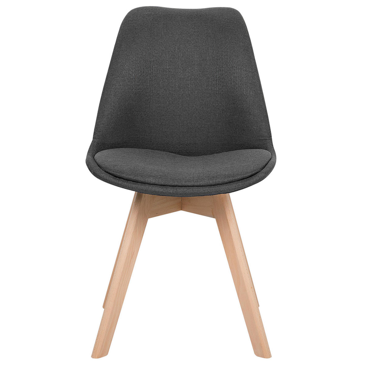 ESSZIMMERSTUHL 2er-Set Polsterbezug Dunkelgrau Dakota - Grau, Holz/Textil (47/84/43cm) - Beliani