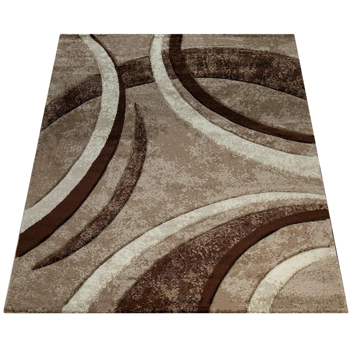 KURZFLORTEPPICH, abstrakt, Florhöhe 12 mm, Braun, 80 x 150 cm - Braun, Textil (80/150cm) - KADIMA DESIGN