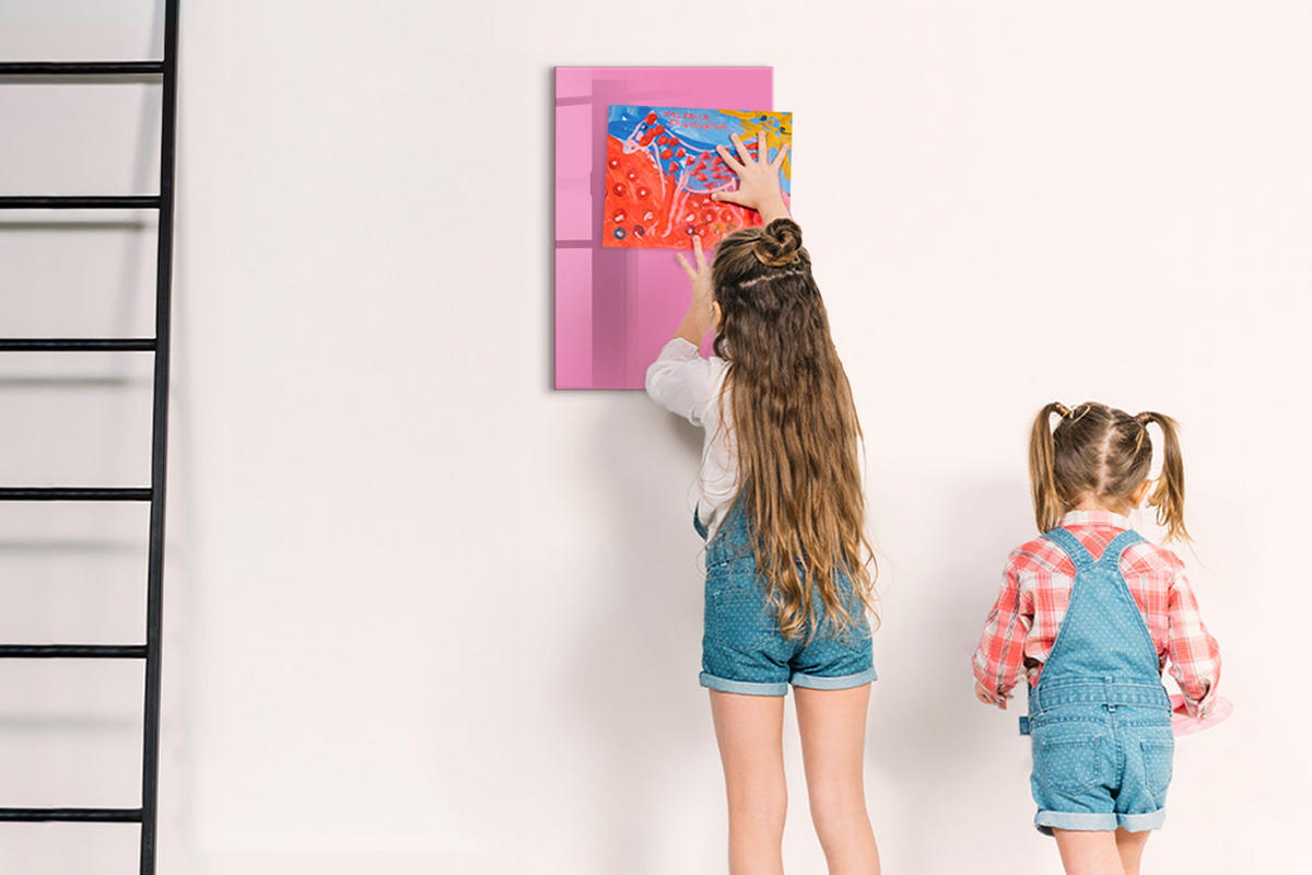 MAGNETTAFEL 40x60 Rosa schwarzer Marker - Pink, Glas (40/0.4/60cm) - TULUP