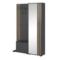GARDEROBE Grafit MELA Laminiert Artisan Mit Spiegel - Graphitfarben/Eiche Artisan, Holzwerkstoff (131/192/40cm) - Sepro Meble