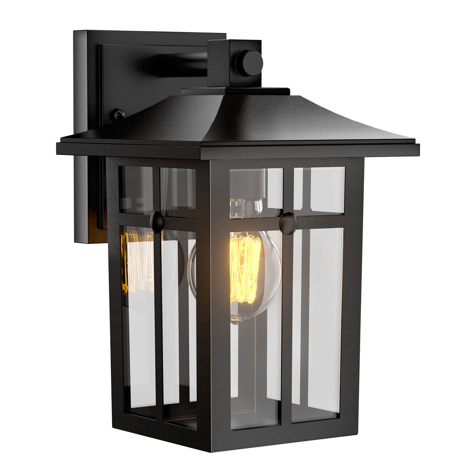 AUSSENWANDLEUCHTE 25,8/19/16 cm schwarz aus aluminium IP44 - Schwarz, Metall (19/25.8/16cm) - S'AFIELINA
