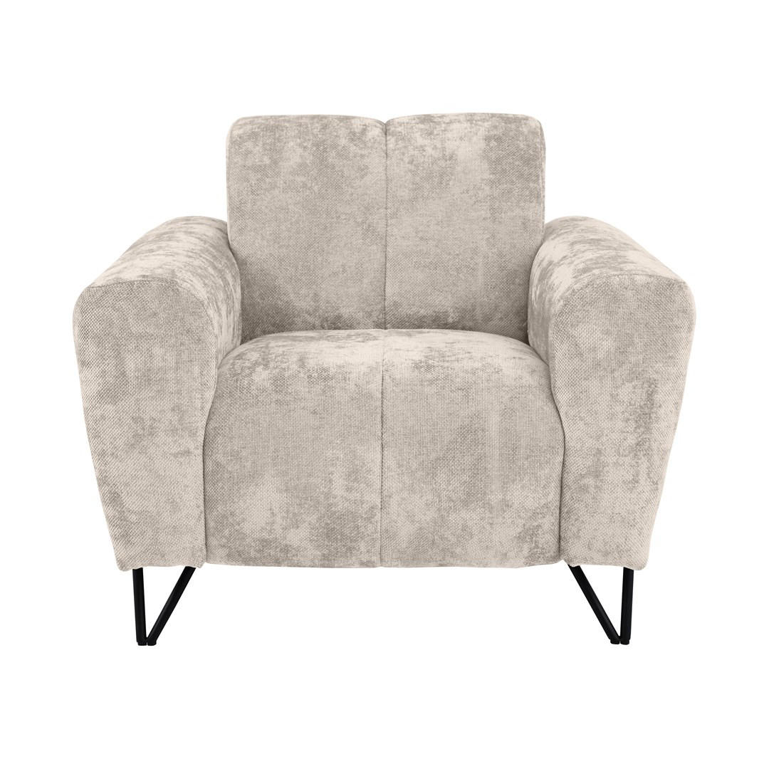 RELAXSESSEL Volare mit Metallbeinen beige - Beige/Schwarz, Textil/Metall (100/83/98cm) - Beautysofa