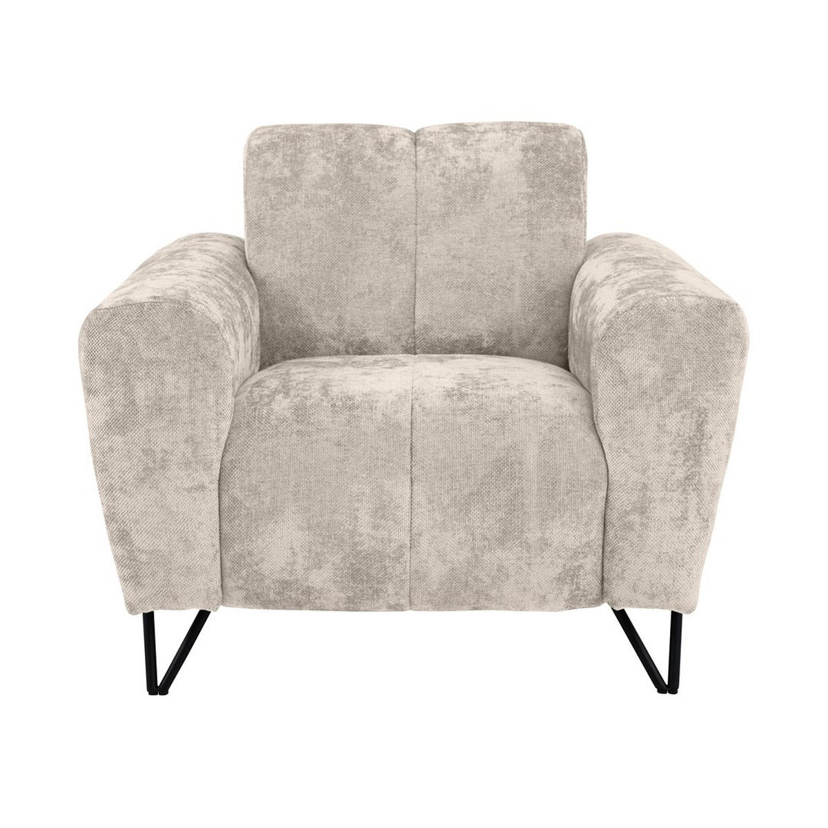 RELAXSESSEL Volare mit Metallbeinen beige - Beige/Schwarz, Textil/Metall (100/83/98cm) - Beautysofa