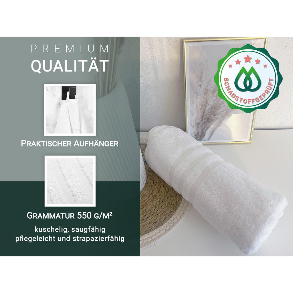 Thumbnail - Zollner Handtücher,, Weiß, Textil, 50x100 cm, Badtextilien, Handtücher