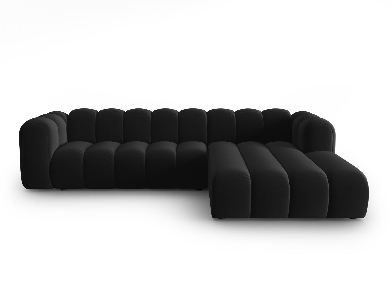 ECKSOFA modular rechts Lupine aus Samt schwarz 4 Sitzplätze - Schwarz, Textil (177/290cm) - Micadoni