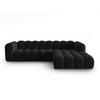 ECKSOFA modular rechts Lupine aus Samt schwarz 4 Sitzplätze - Schwarz, Textil (177/290cm) - Micadoni