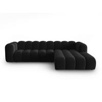 ECKSOFA modular rechts Lupine aus Samt schwarz 4 Sitzplätze - Schwarz, Textil (177/290cm) - Micadoni