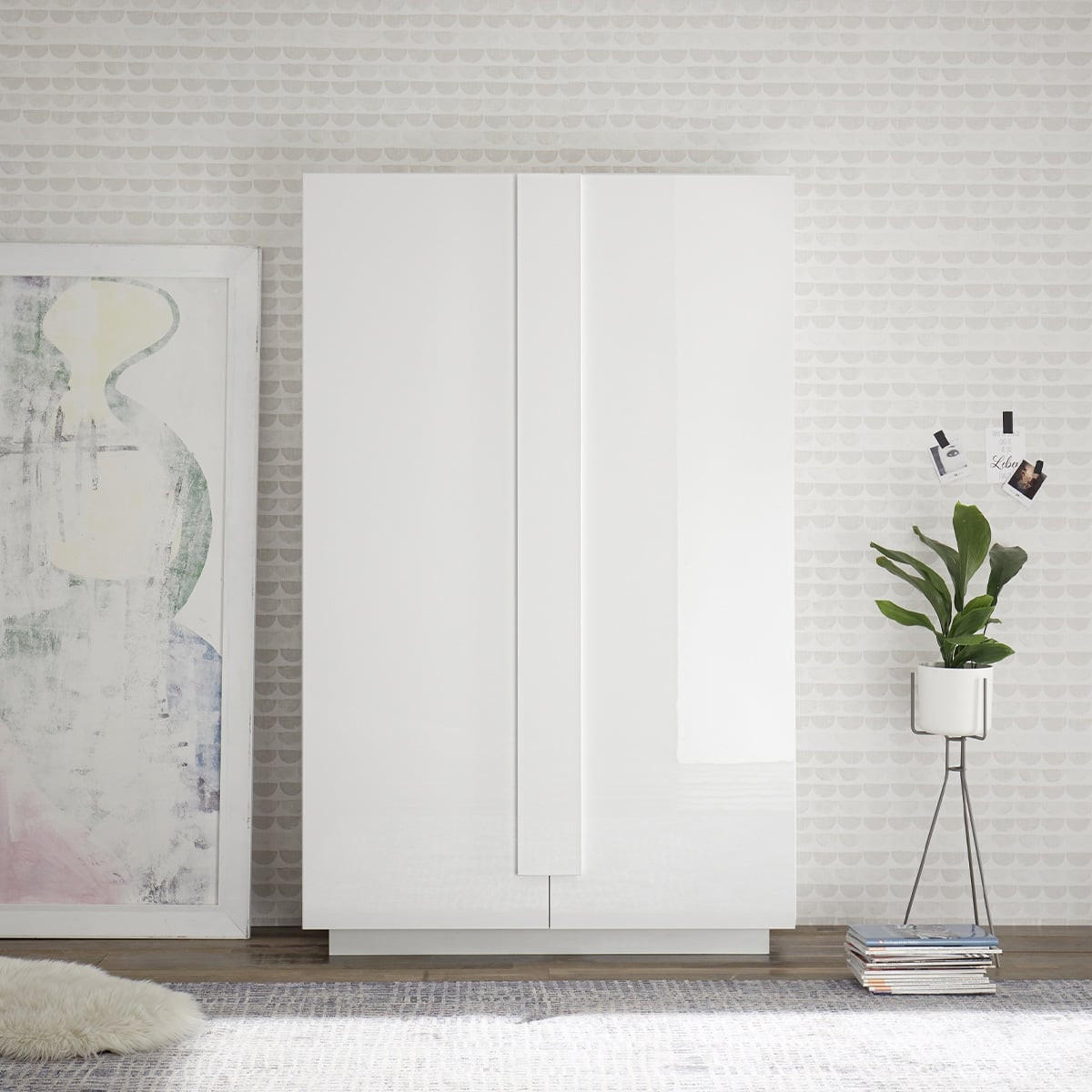 HIGHBOARD mit 2 Türen L182 cm - Jupiter - Weiß, Holzwerkstoff (121/193/44cm) - Calicosy