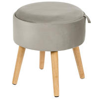 HOCKER Neely 39/39/43 cm - Grau, Textil (39/43/39cm) - Beliani