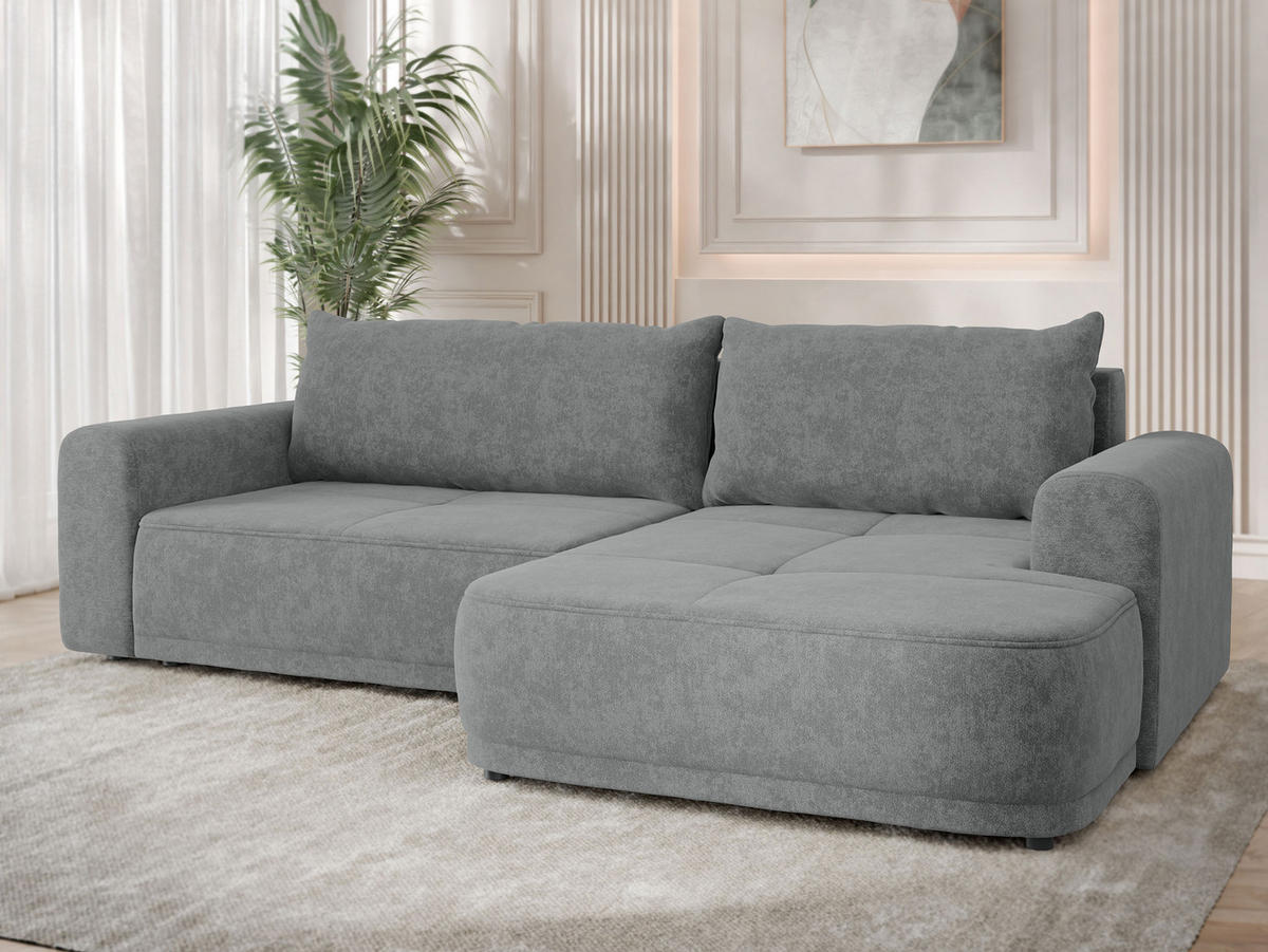ECKSCHLAFSOFA Passo, Seite: Rechts - Schwarz/Grau, Holz/Kunststoff (265/166cm) - MIRJAN24