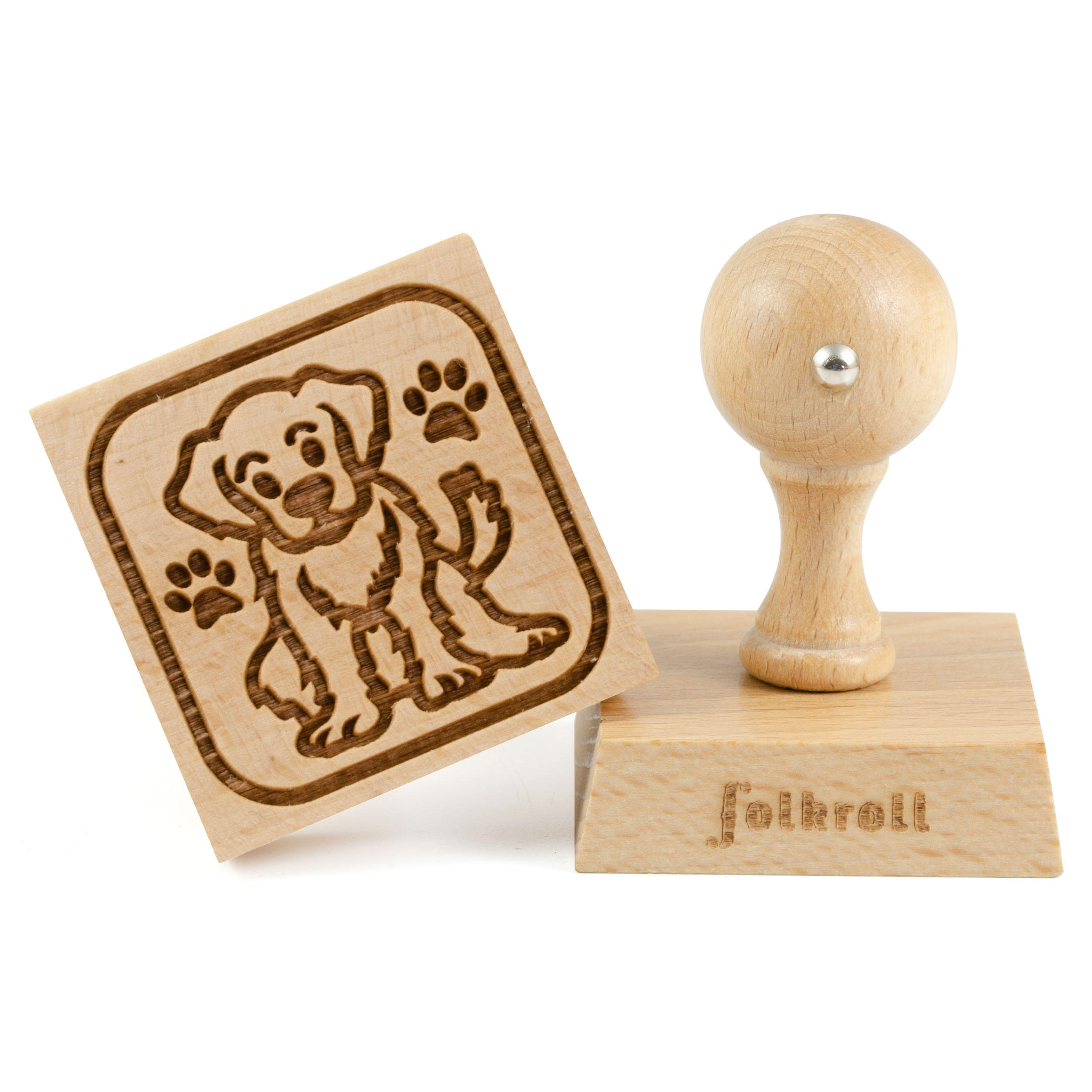 KEKSSTEMPEL Hündchen, 55x55 mm, Buchenholz - Braun, Holz (5.5/7/5.5cm) - Folkroll