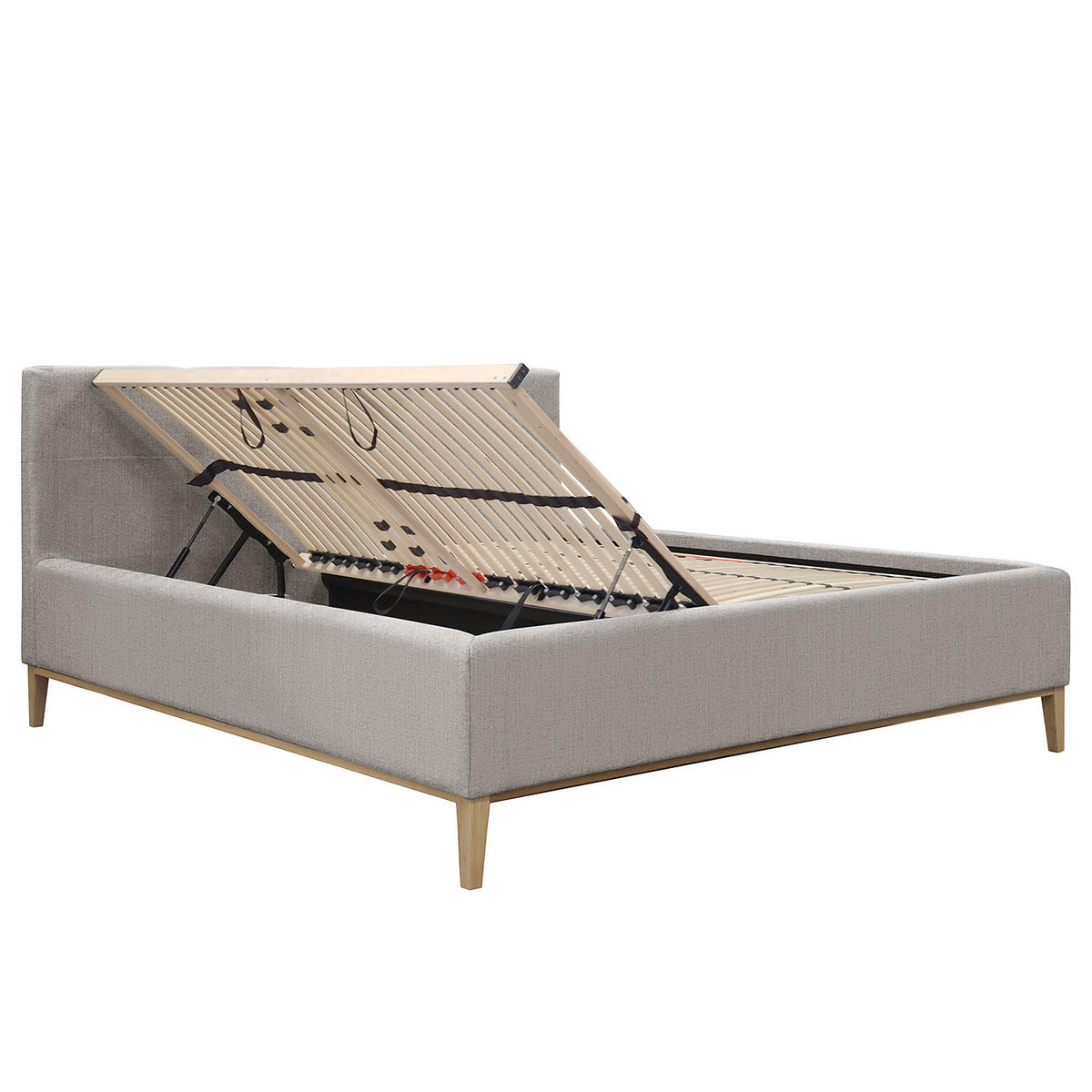 POLSTERBETT - Dunkelgrau, Textil (200/200cm) - home24