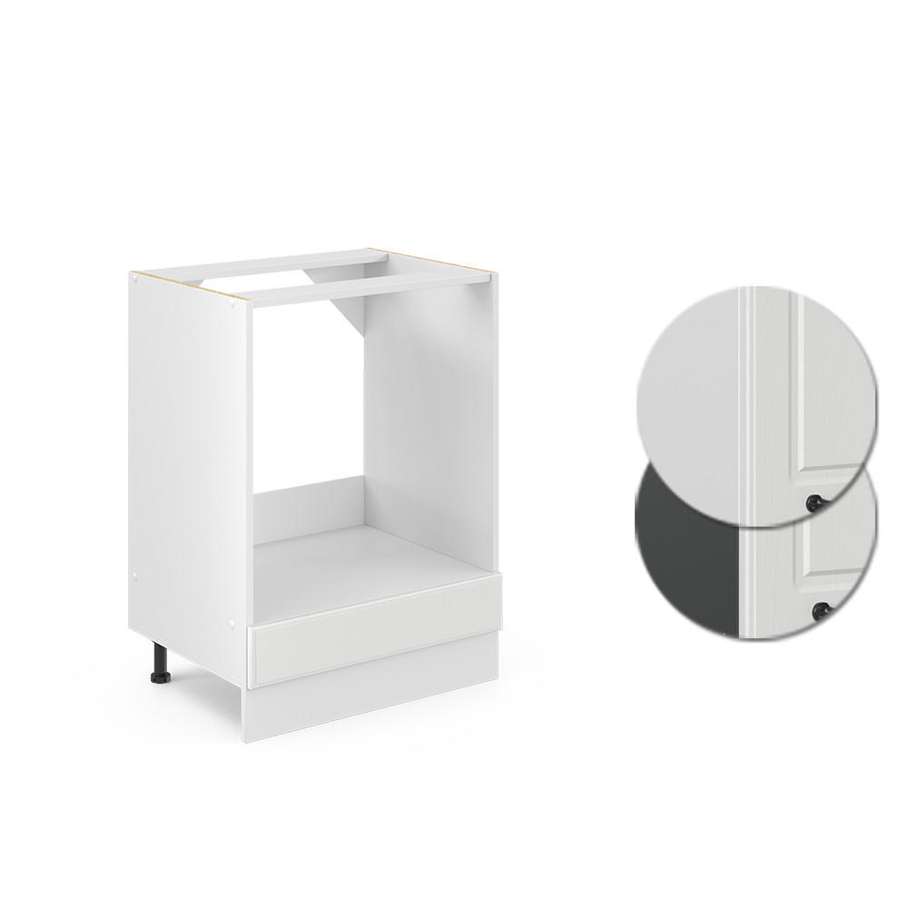 HERDUMBAUSCHRANK R-Line Weiß Landhaus 60 cm, AP Eiche - Creme/Weiß, Holzwerkstoff (60/81.6/60cm) - Vicco