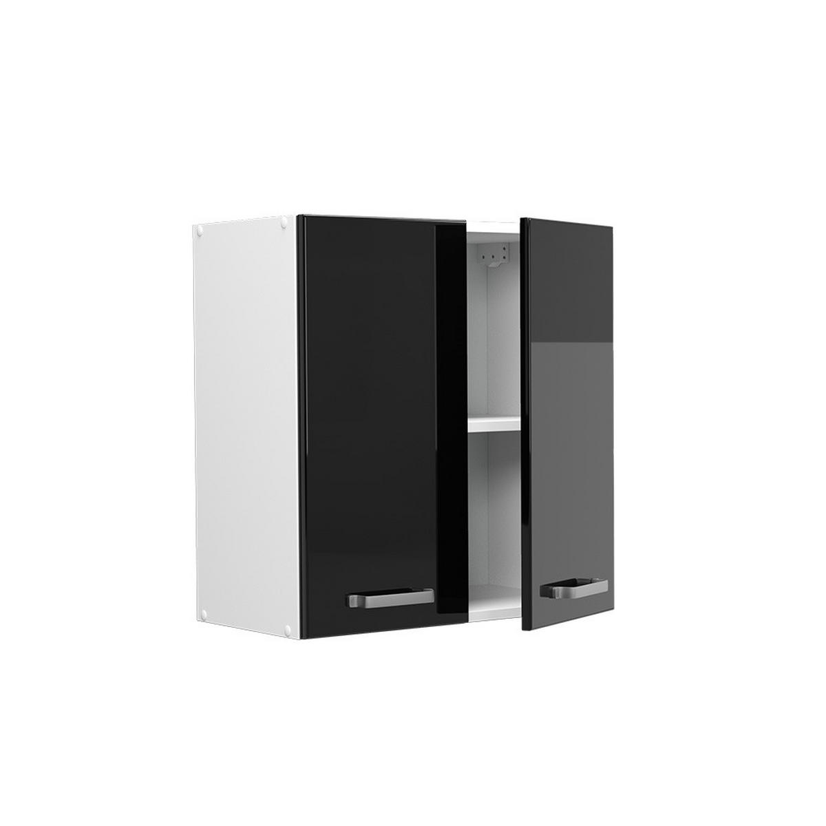HÄNGESCHRANK R-Line Schwarz Hochglanz 60 cm - Schwarz Hochglanz/Schwarz, Holzwerkstoff (60/60/31cm) - Vicco