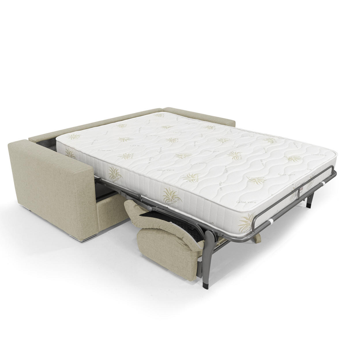 SCHLAFSOFA Nixon - Beige, Textil (220/93/96cm) - Divani.store