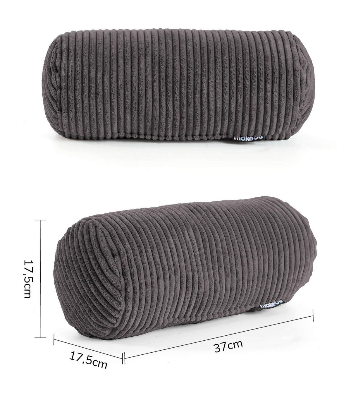 NACKENKISSEN Das Nickerchen - Anthrazit, Textil (17.5/37cm) - Mokebo