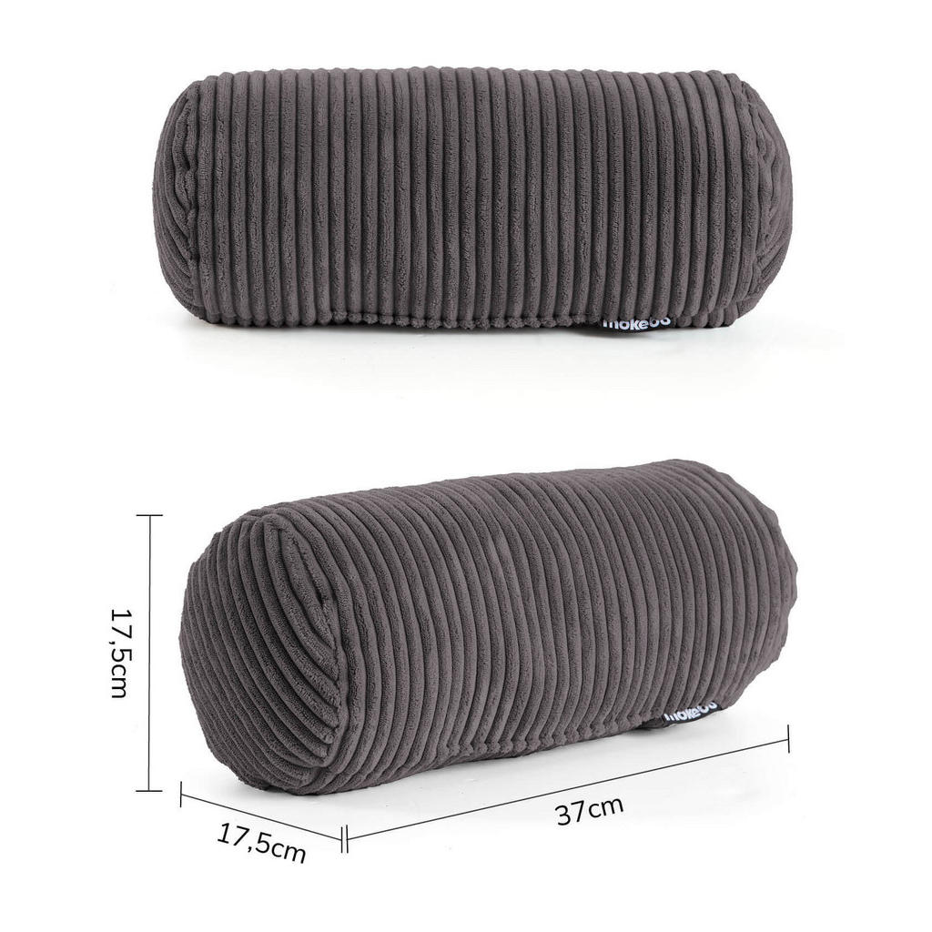 Thumbnail - Mokebo Nackenkissen, Anthrazit, Textil, 17.5x37 cm, Oeko-Tex®, Schlaftextilien, Kopfkissen & Nackenkissen, Nackenrollen