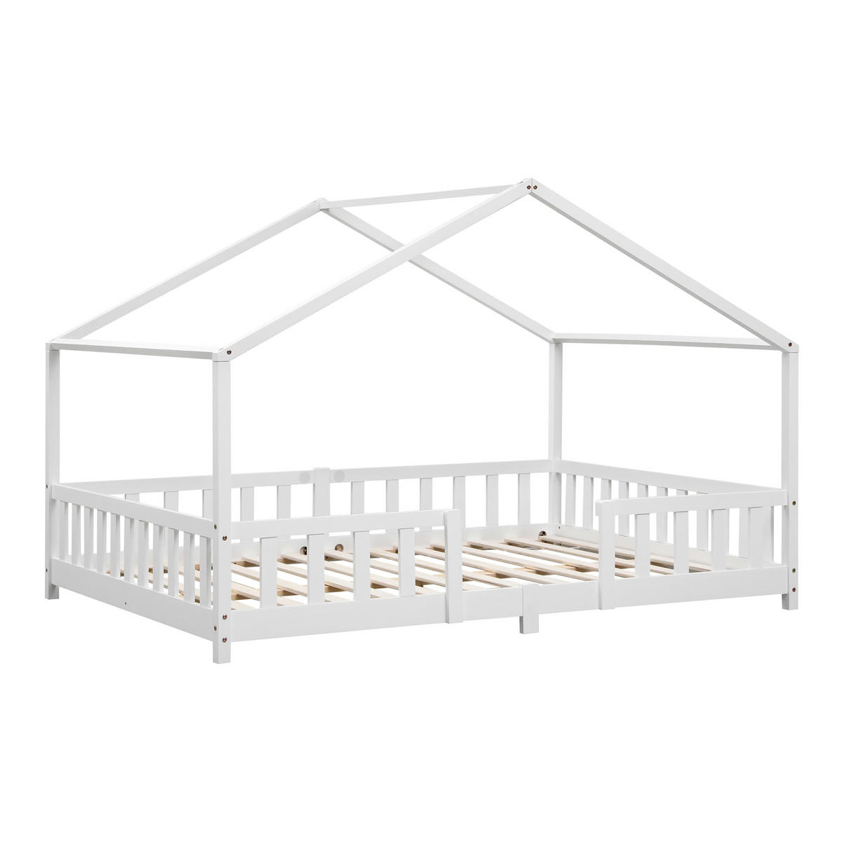 HAUSBETT Treviolo - Weiß, Holz (140/200cm) - [en.casa]