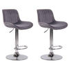 BARHOCKER 2er Set Samt dunkelgrau - Chromfarben/Dunkelgrau, Textil/Metall (50/86/50cm) - CLP