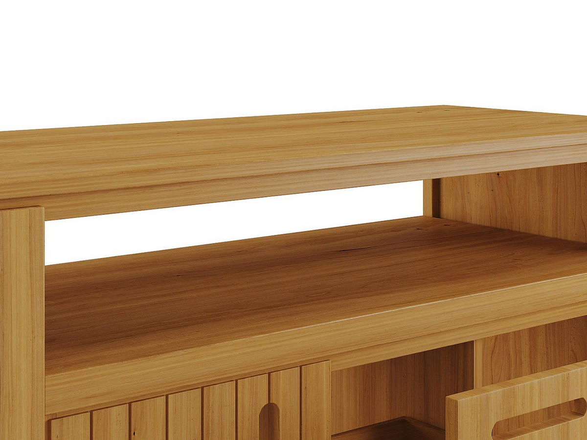 WASCHBECKENUNTERSCHRANK - 120 cm x 55 cm - Holz, Platte - Naturfarben Hell - SARATOK - Naturfarben, Holz (120/75/55cm) - Vente-Unique