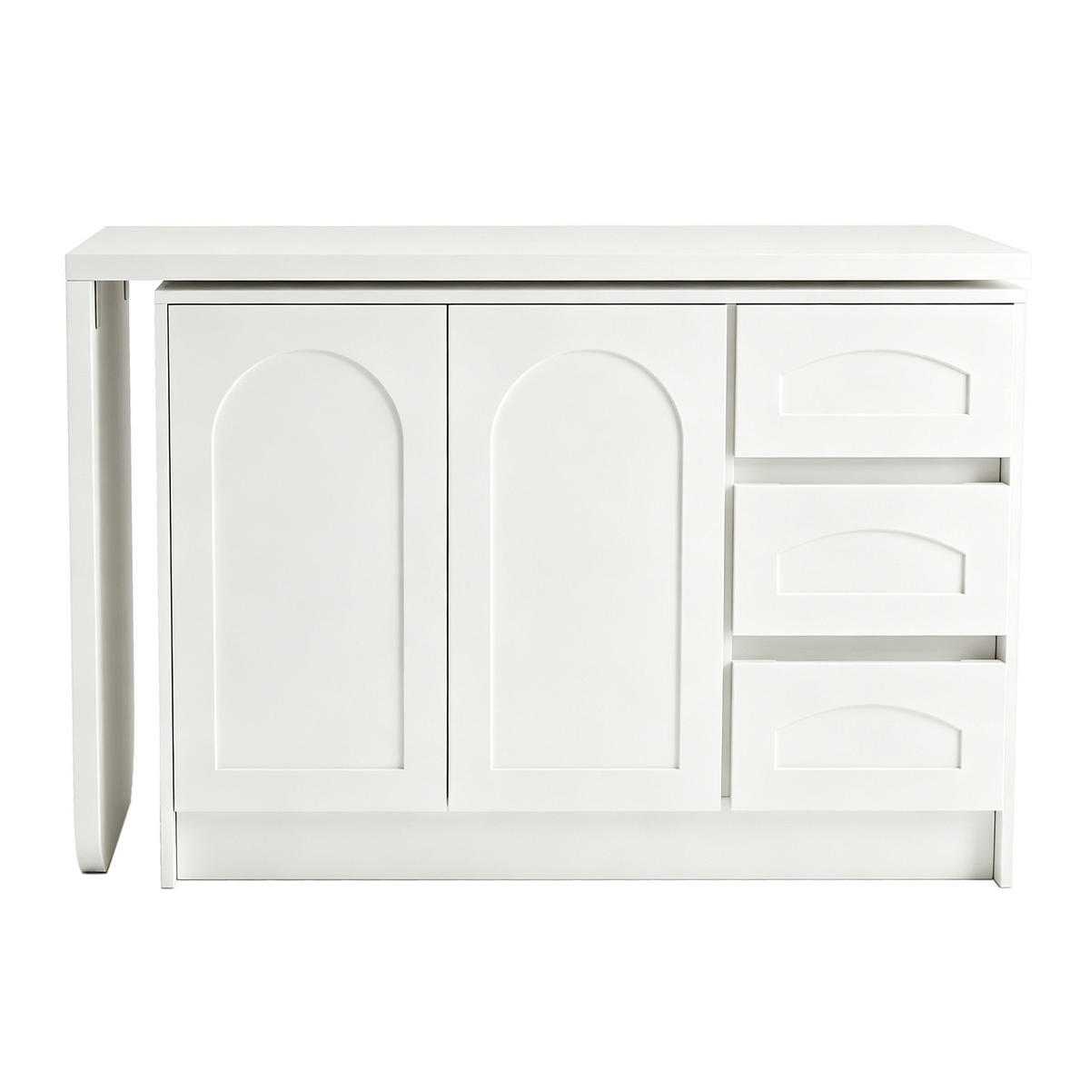 SCHREIBTISCH aus MDF in Weiß, 360° drehbar und platzsparend - Weiß, Holzwerkstoff (40/110/75cm) - Urban Meuble