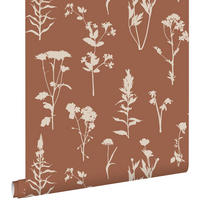 TAPETE Feldblumen 53 cm x 10.05 m - Terracotta, Papier (53/1000cm) - ESTAhome