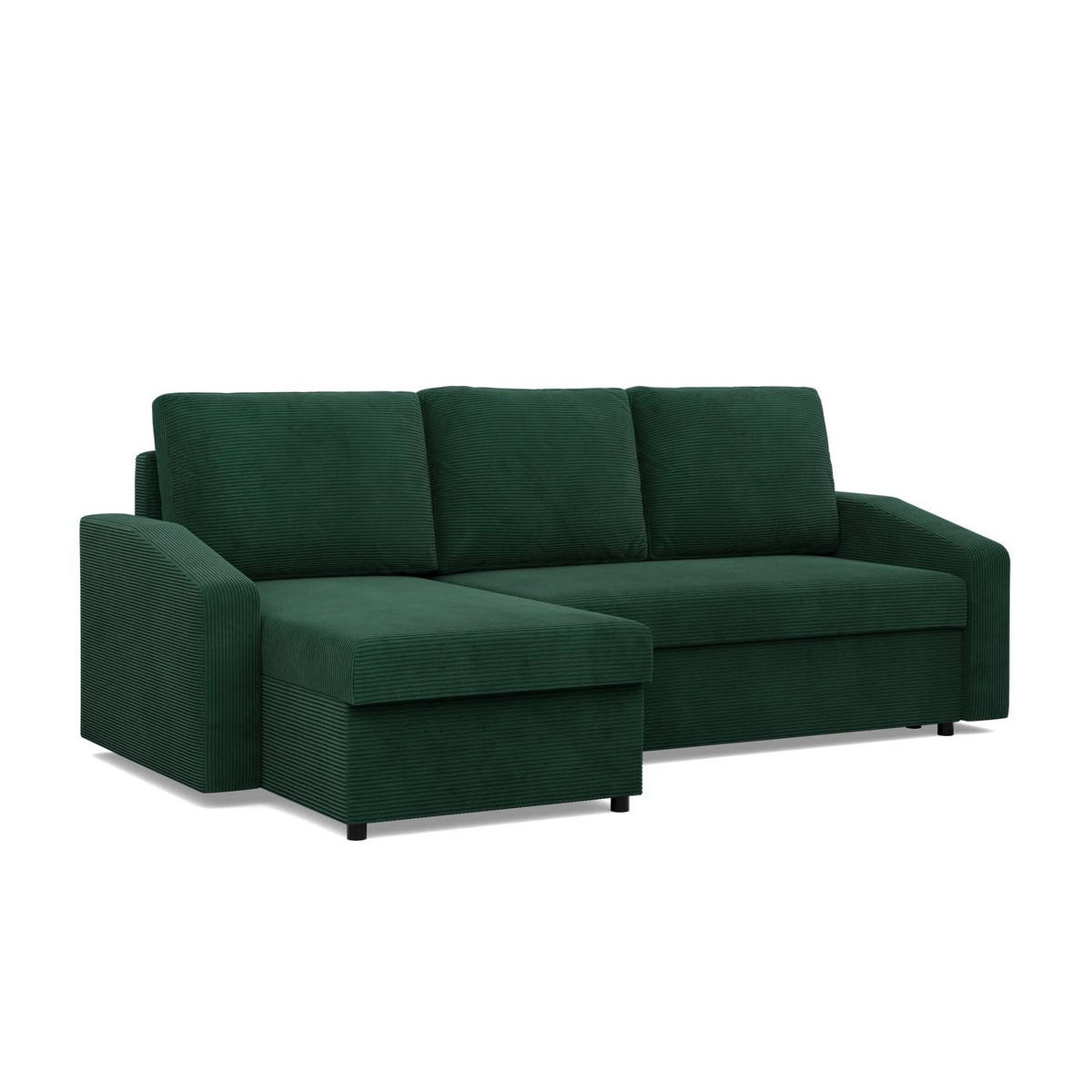 ECKSOFA MIT SCHLAFFUNKTION NEO, Cord - Dunkelgrün - Grün, Textil (231/140cm) - Mebligo