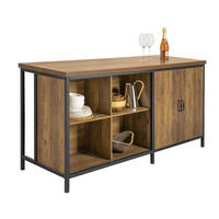 KÜCHENINSEL im Industrie-Design 170x89x60cm - Schwarz/Braun, Holzwerkstoff/Metall (170/89/60cm) - SoBuy