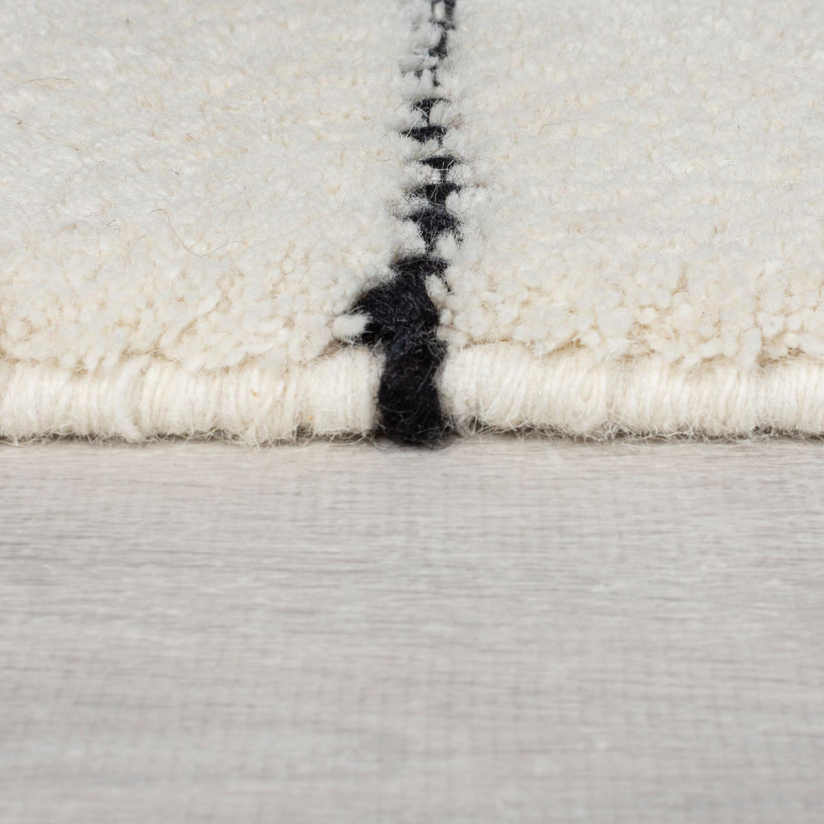 WOLLTEPPICH Linienstreifen Muster, Streifen, Wohnzimmer Beige-Schwarz Rechteckig 120x170 - Beige, Textil (120/170cm) - KADIMA DESIGN