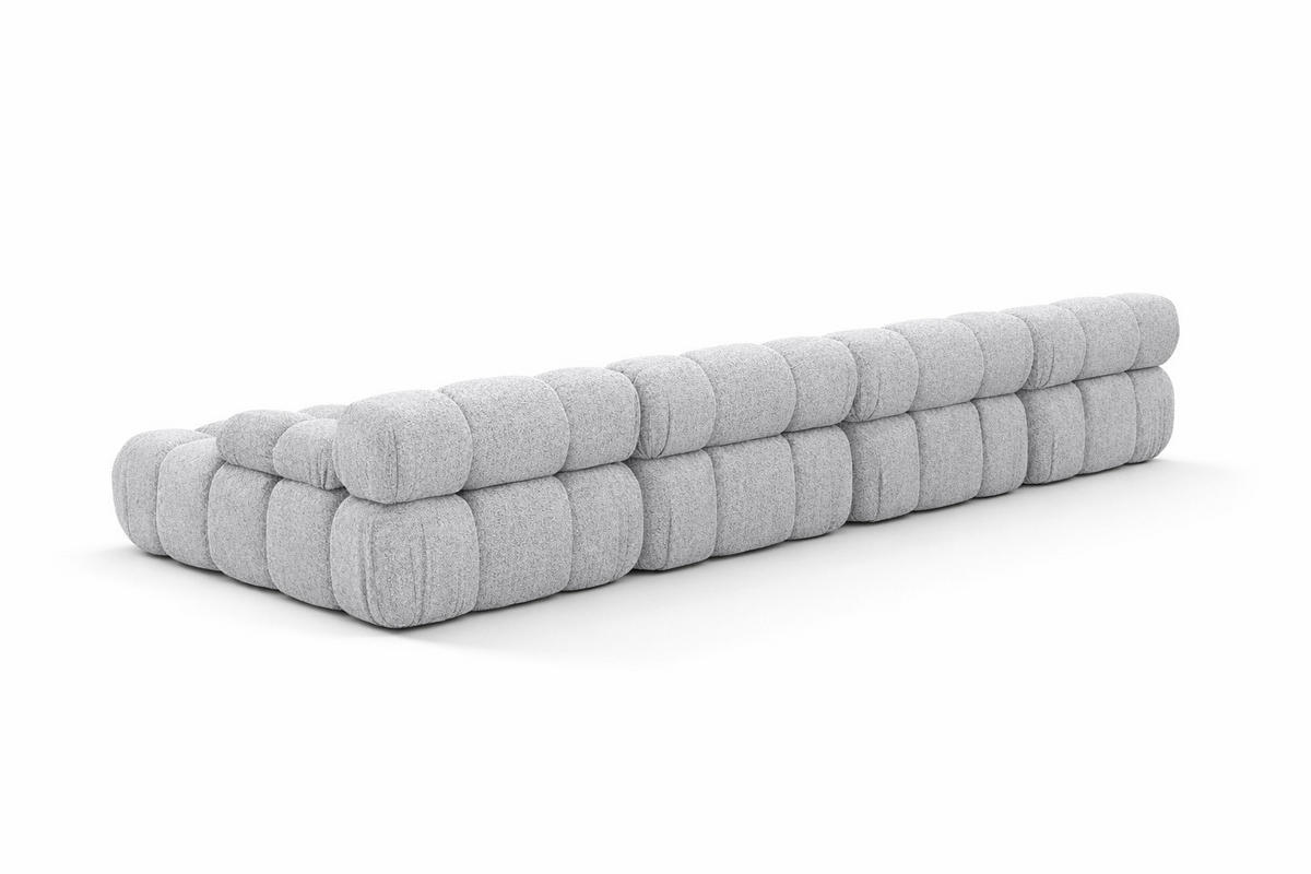 ECKSOFA U-Form XL, Stoff Bouclé Abriamo, Hellgrau, Selia U XL - Hellgrau, Holz (380/70/160cm) - Kaiser Möbel